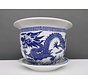 Porcelain flowerpot with dragon motif Ø 19