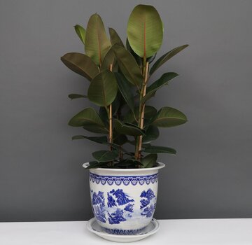 Yajutang Flowerpot Blue-White with Landscape Ø 22