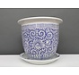 Flowerpot Blue-White & Snail Leaf Ø 30