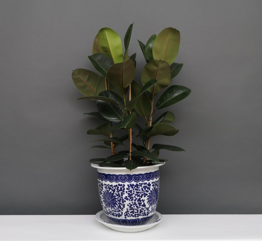 China Porcelain Flowerpot Blue-White with lotus flowers Ø 26