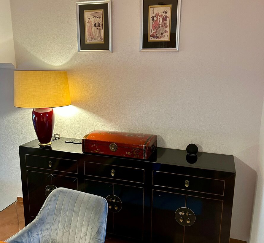 Chinese dresser sideboard 6 doors 3 drawers black