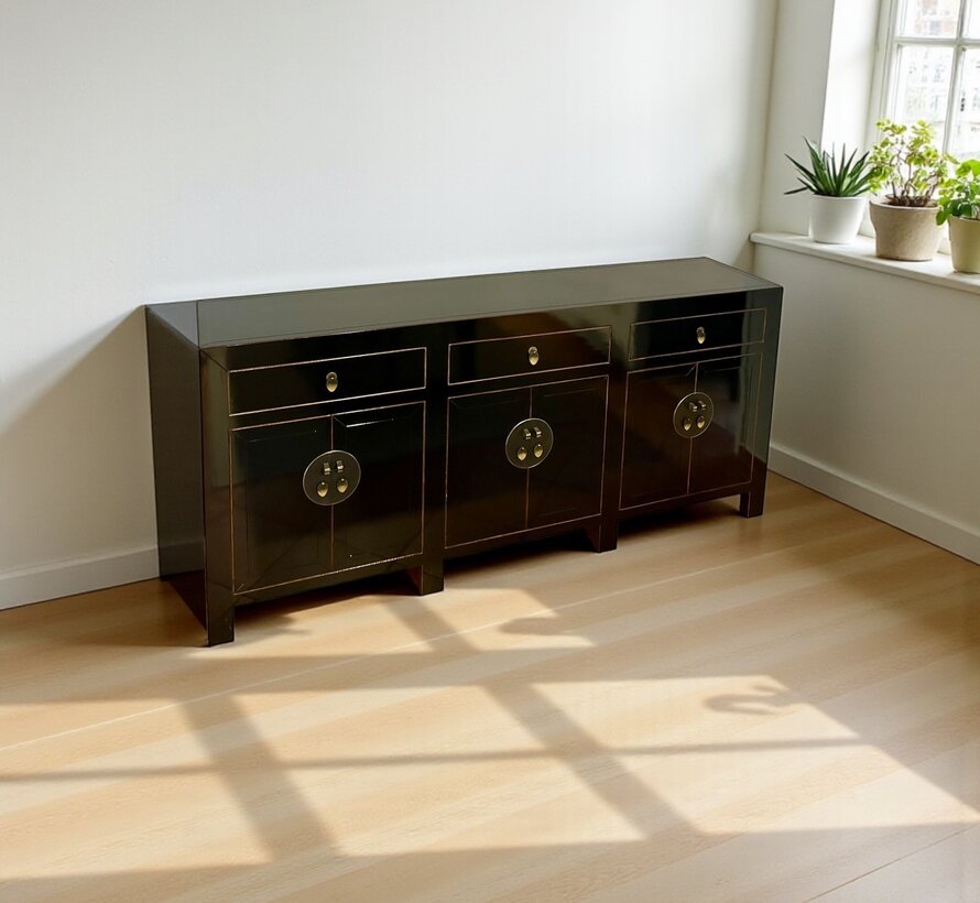 Chinese dresser sideboard 6 doors 3 drawers black