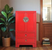 Yajutang Kommode 2 Schubladen 2 Türen rot