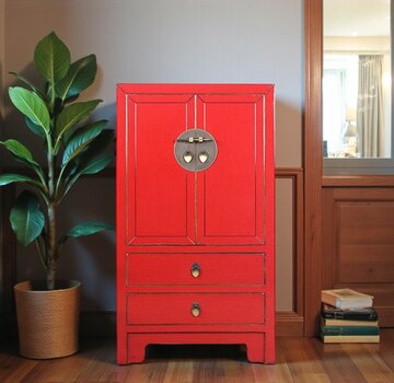 Yajutang Chest drawers 2 drawers 2 doors red