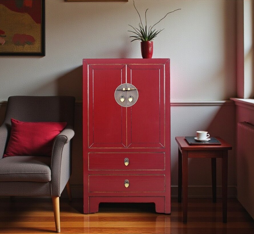 Chinese dresser sideboard 2 drawers 2 doors purple RAL3004