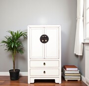 Yajutang Chest of drawers 2 drawers 2 doors Cream white