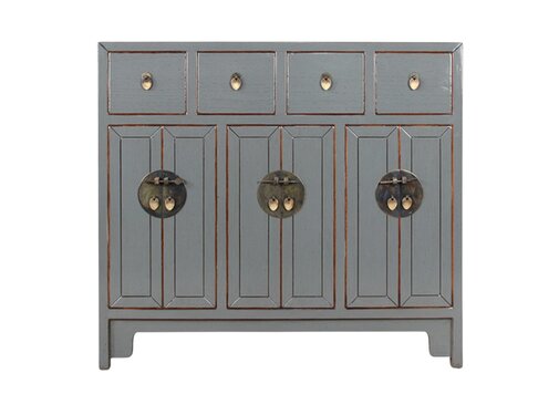 Yajutang Chinesisches Sideboard Massivholz grau