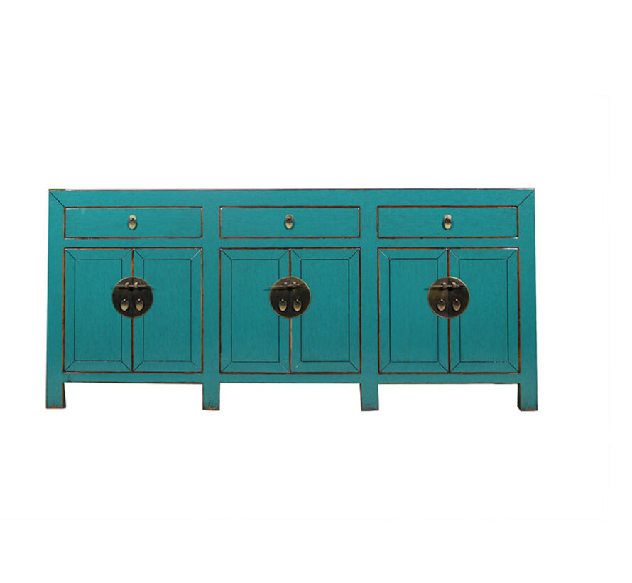 Chinese dresser sideboard with 6 doors and 3 drawers – turquoise