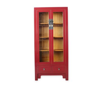 Yajutang Chinesische Vitrine Purpurrot aus Massivholz