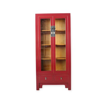 Yajutang Chinese Burgundy Solid Wood Display Cabinet
