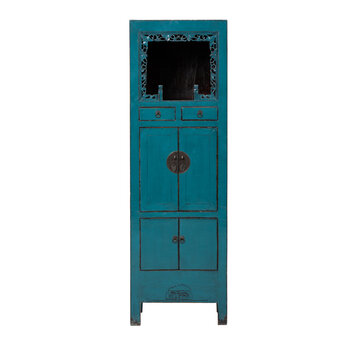 Yajutang Antique Blue Chinese Solid Wood Cabinet
