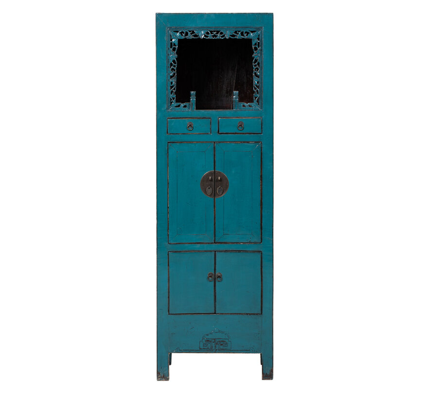 Antique Blue Chinese Solid Wood Cabinet | Yajutang