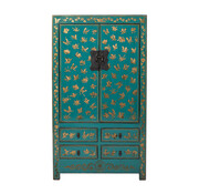 Yajutang Antique Chinese Turquoise Hand Painted Cabinet