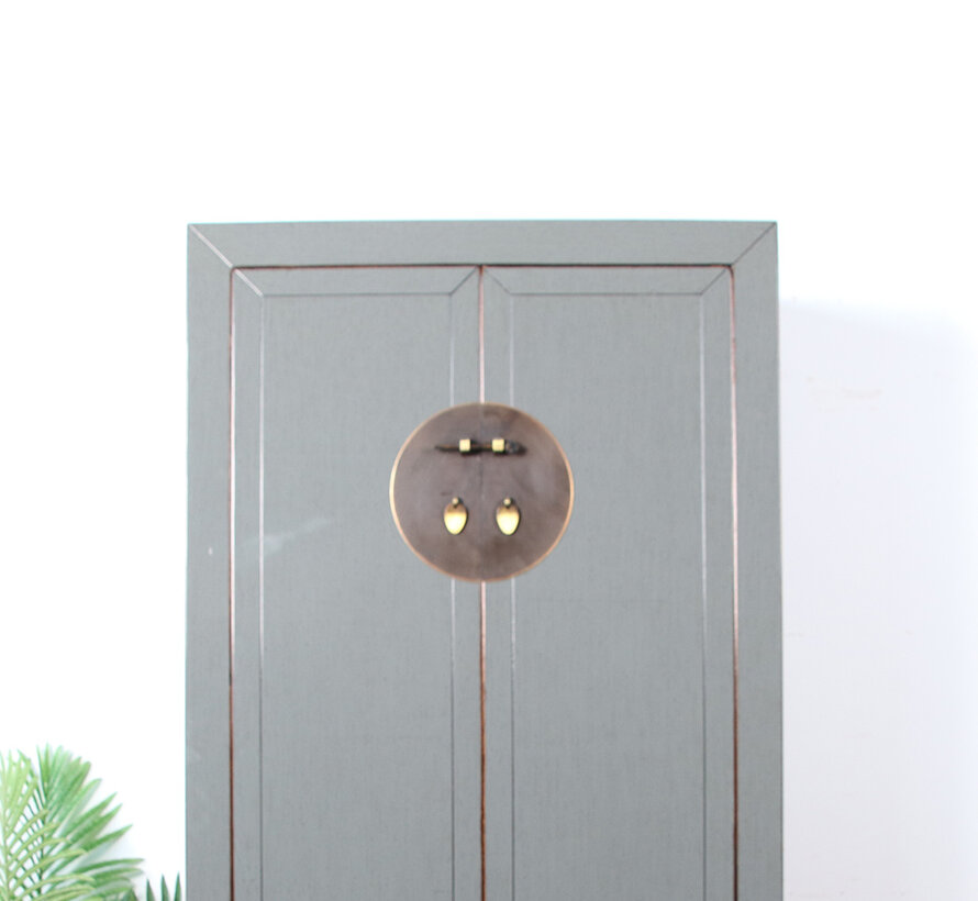 Chinese wedding cabinet 2 doors 2 drawers gray RAL7005