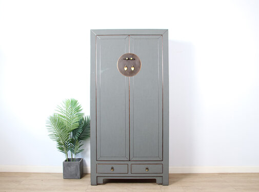 Yajutang Chinesischer Hochzeitsschrank grau RAL7005