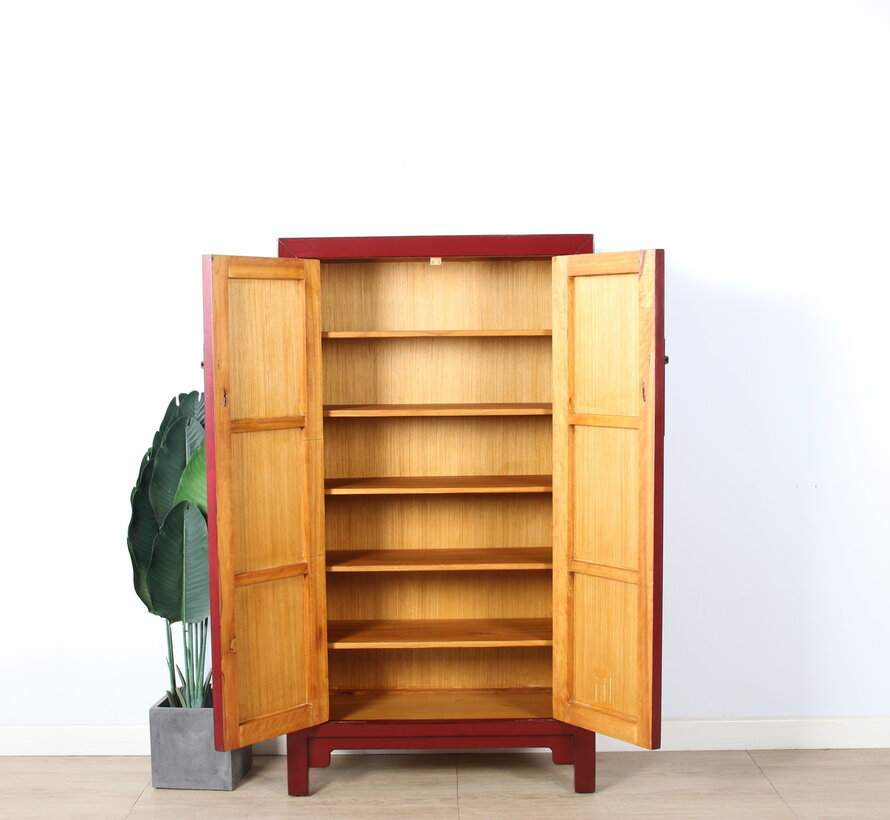 Shoe cabinet wardrobe 2 doors purple red RAL3004