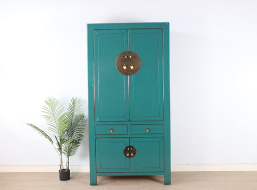 Yajutang Chinese wedding cabinet turquious RAL5018