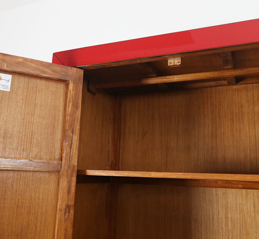Chinese wedding cabinet 2 doors 2 drawers red