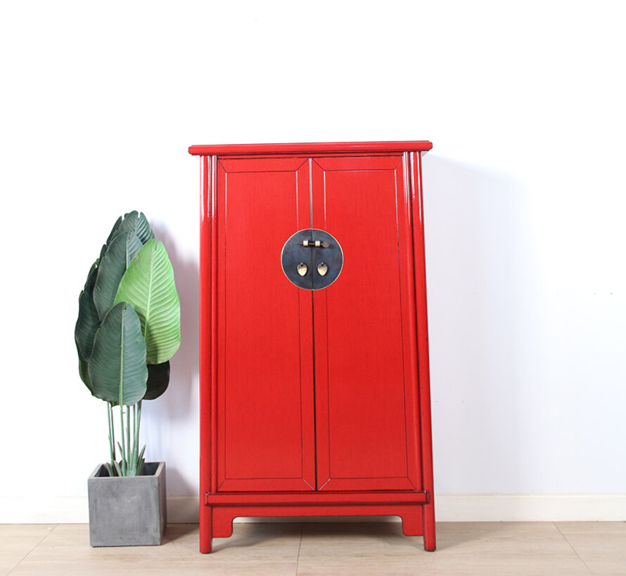 Chinesischer Hochzeitschrank 2 Türen rot