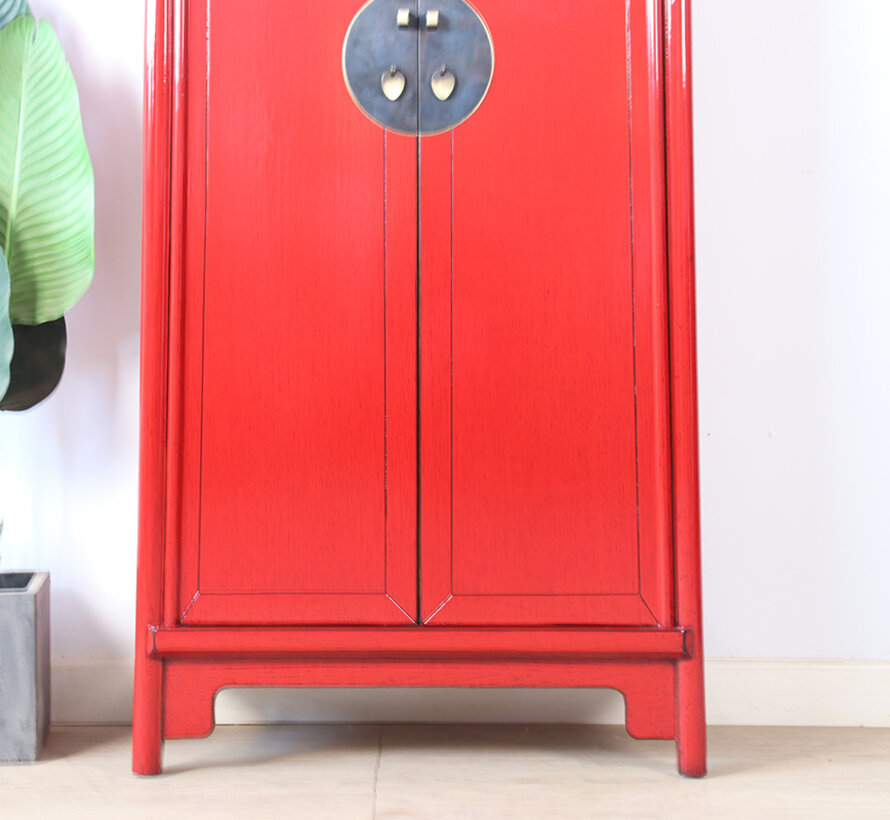 Chinesischer Hochzeitschrank 2 Türen rot