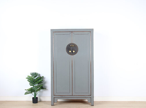 Yajutang Grey Solid Wood Shoe Cabinet  RAL7005