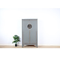 Chinese Grey Solid Wood Shoe Cabinet RAL7005 | Yajutang