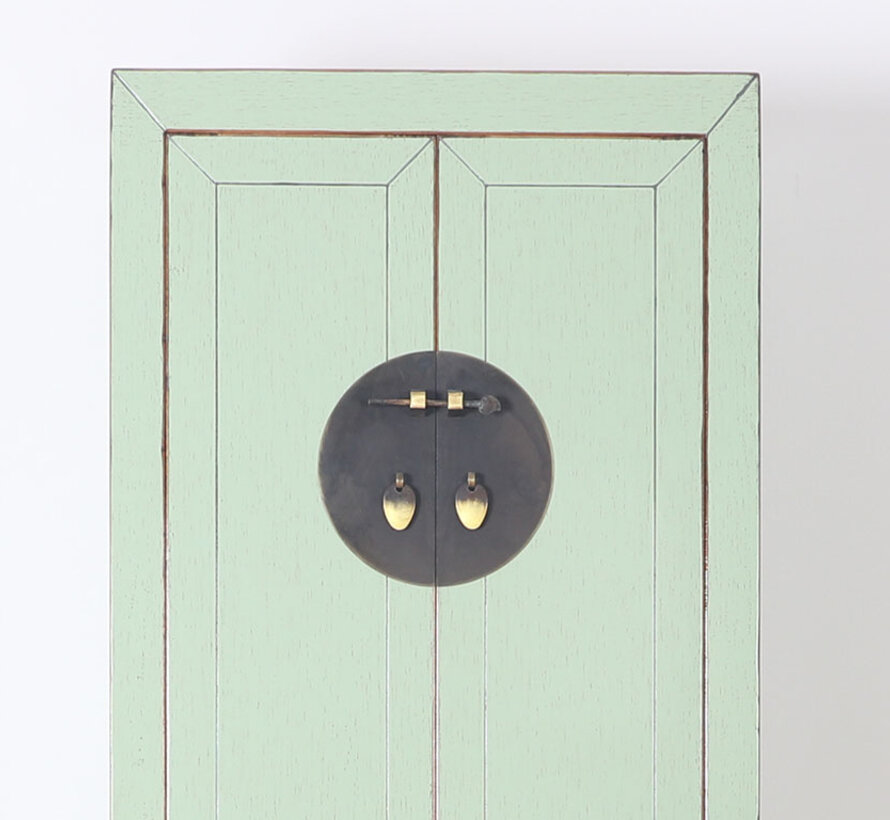 Chinesischer Hochzeitschrank 2 Türen 1 Schublade mint