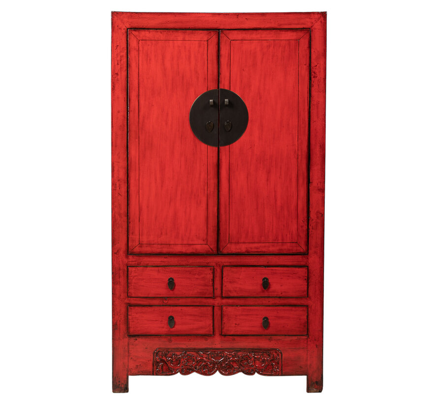 Antiker chinesischer Schrank Rot Massivholz | Yajutang