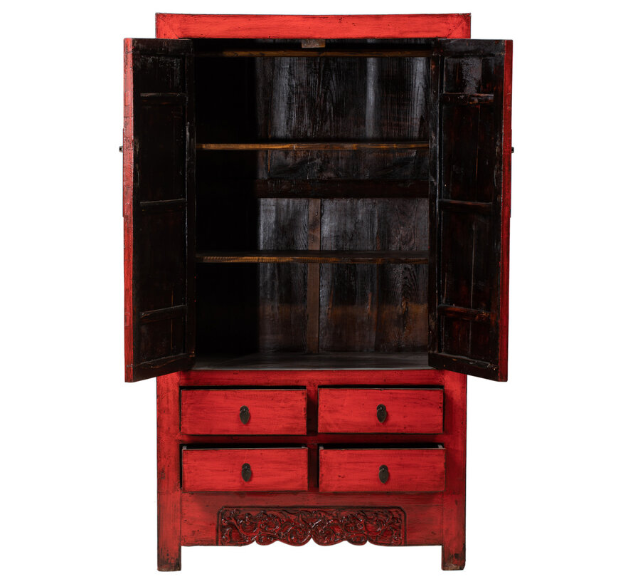 Antiker chinesischer Schrank Rot Massivholz | Yajutang