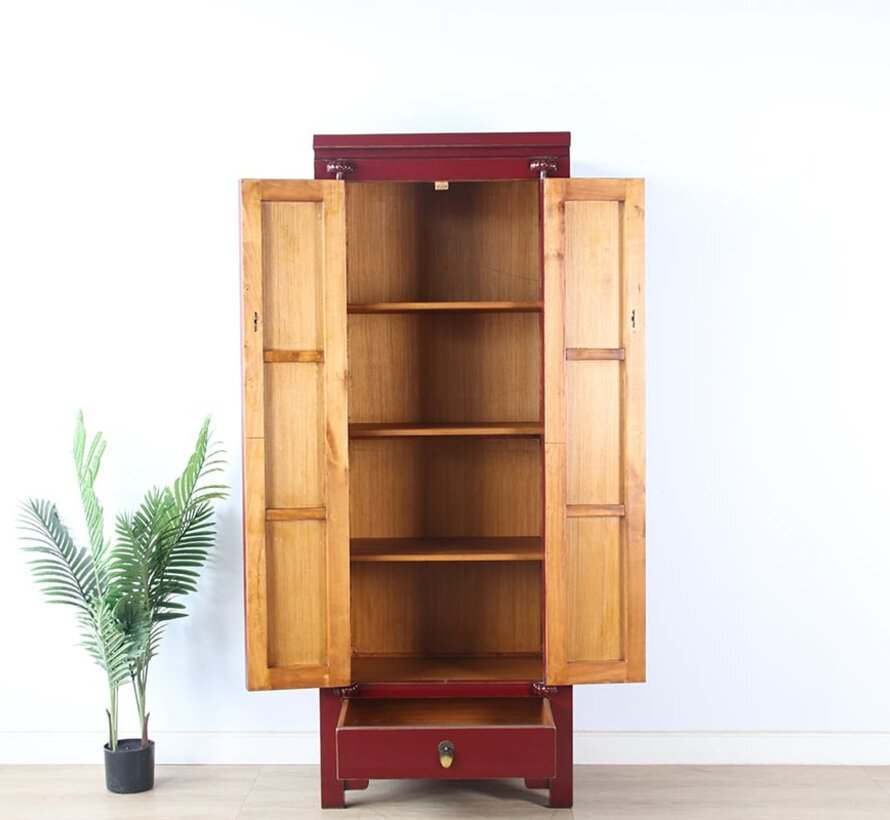 Chinesische Hochzeitschrank  Ordnerschrank  purpurrot RAL3004
