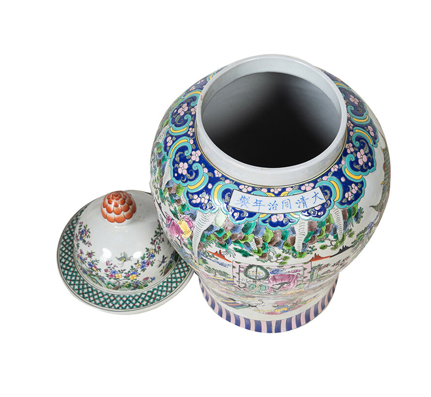 Chinesische Porzellan Deckelvase68cm hoch Ø 34cm