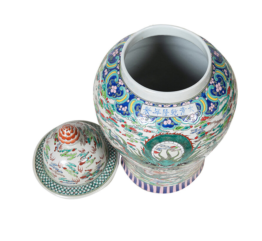 Chinesische Porzellan Deckelvase68cm hoch Ø 34cm