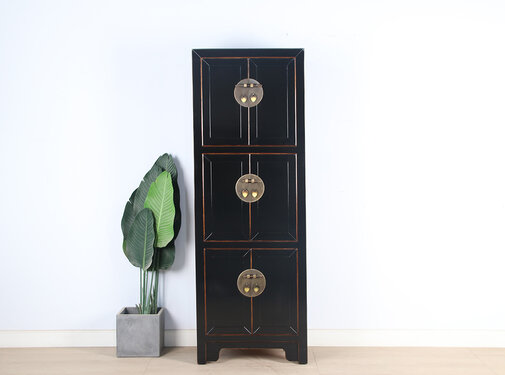 Yajutang Chinese Black Solid Wood Storage Cabinet