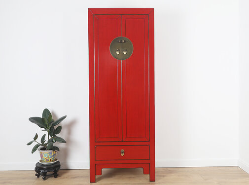 Yajutang Chinese Red Solid Wood Storage Cabinet