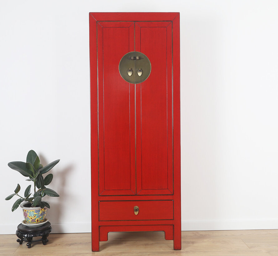 Chinese Red Solid Wood Storage Cabinet | Yajutang
