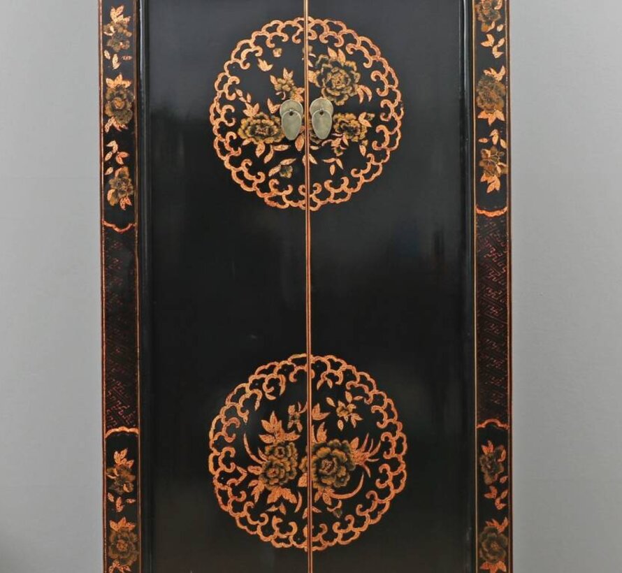 Chinese wedding cupboard 2 doors 1 drawer painted