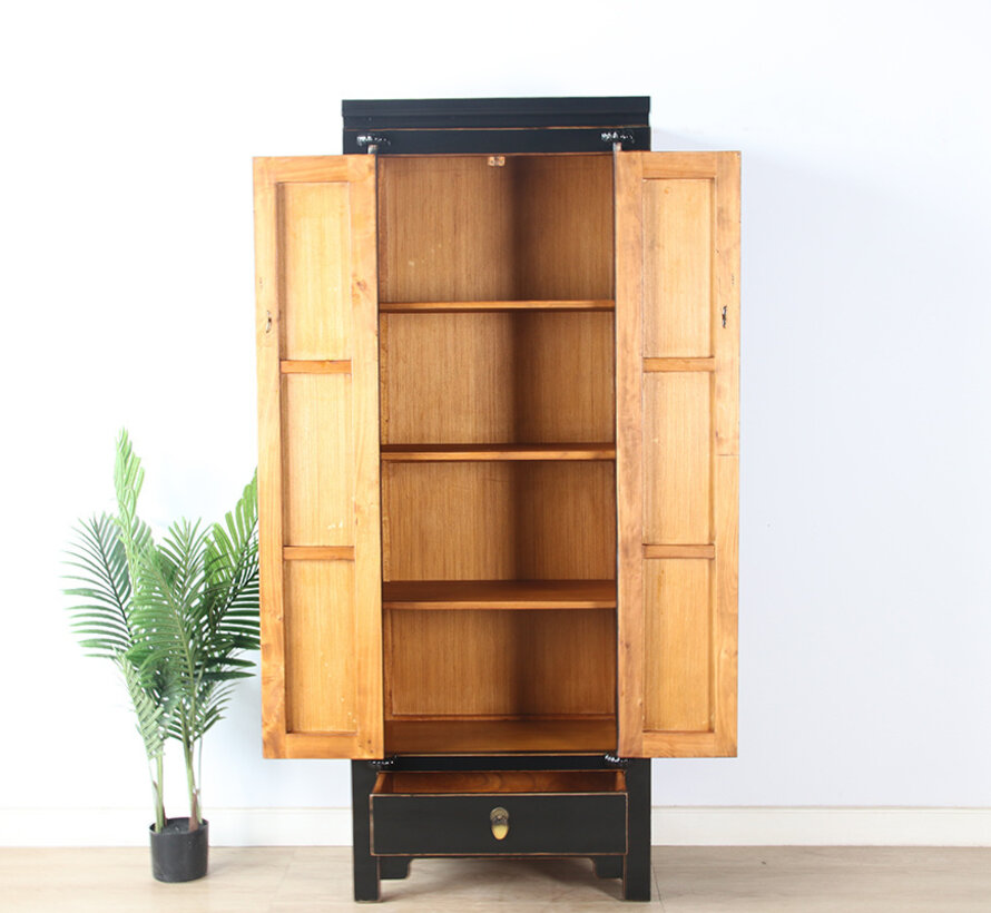 Chinesischer Massivholz Schrank Schwarz | Yajutang