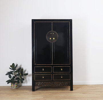Yajutang Black Chinese solid wood cabinet