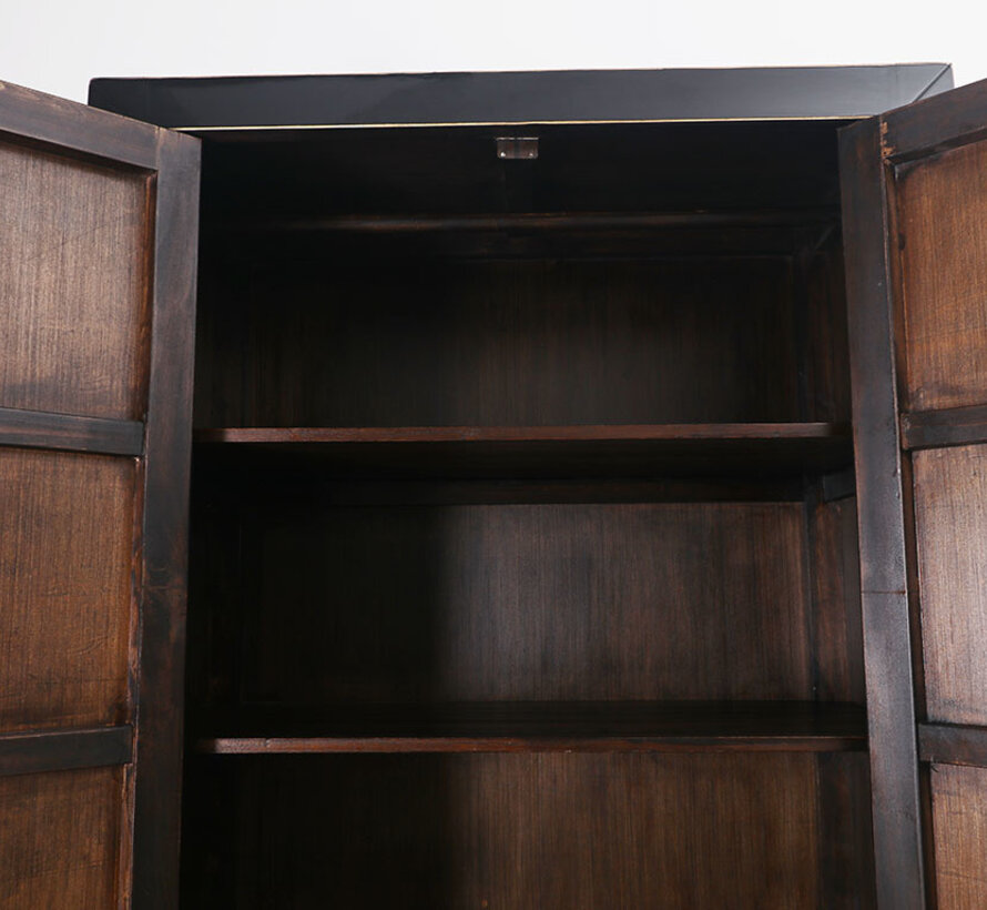 Elegant black wedding cabinet made of solid wood | Yajutang