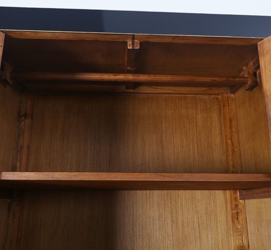 Chinesischer Hochzeitsschrank 2 Türen 2 Schubladen schwarz