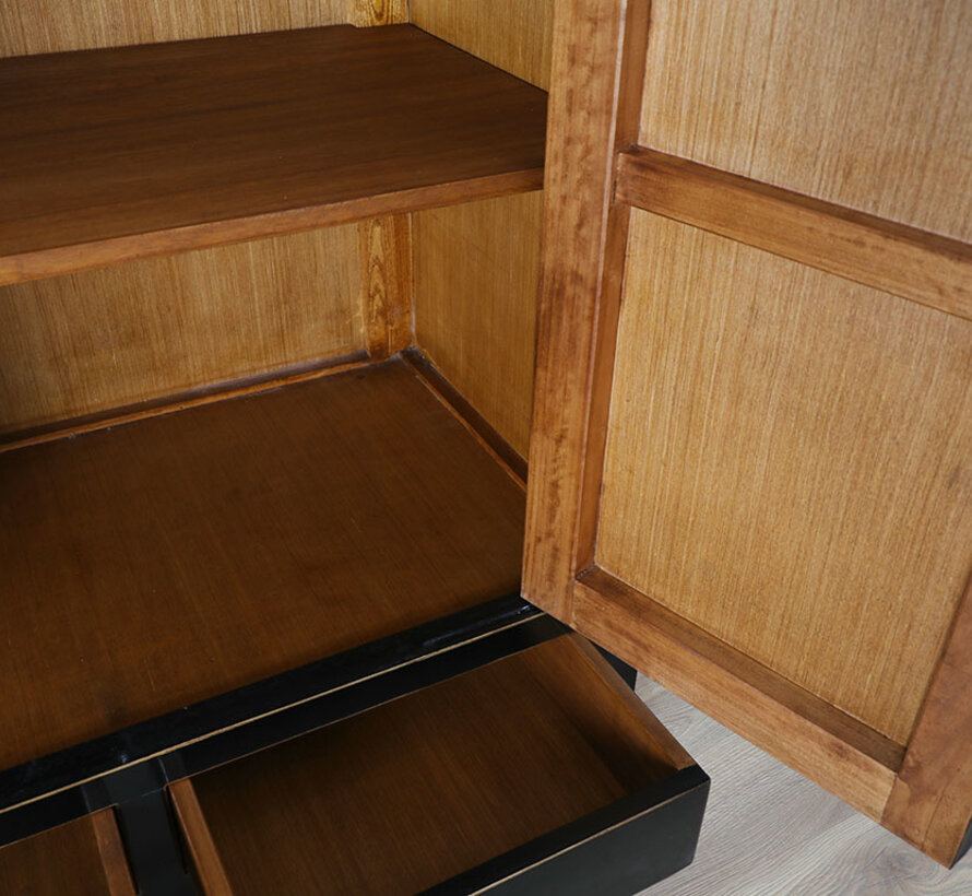 Eleganter schwarzer Hochzeitsschrank Stauraum Holz | Yajutang