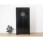 Elegant black wedding cabinet with storage solid wood | Yajutang