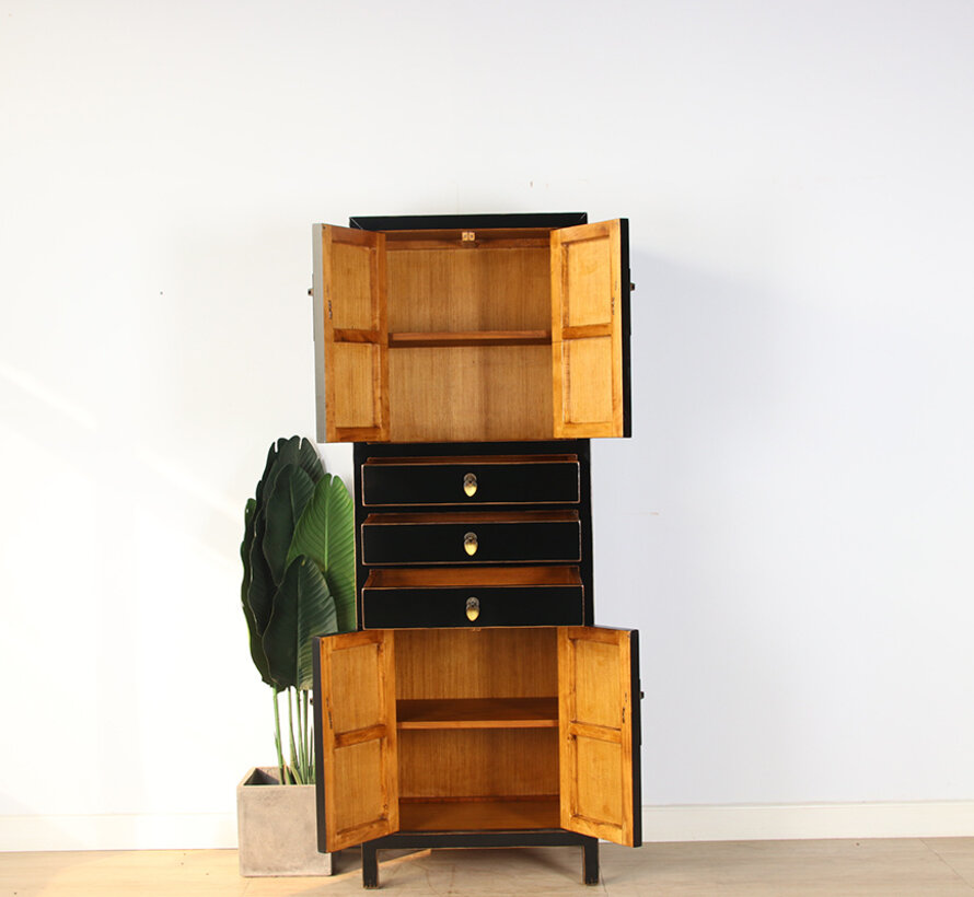 Chinese wedding cabinet  solid wood black