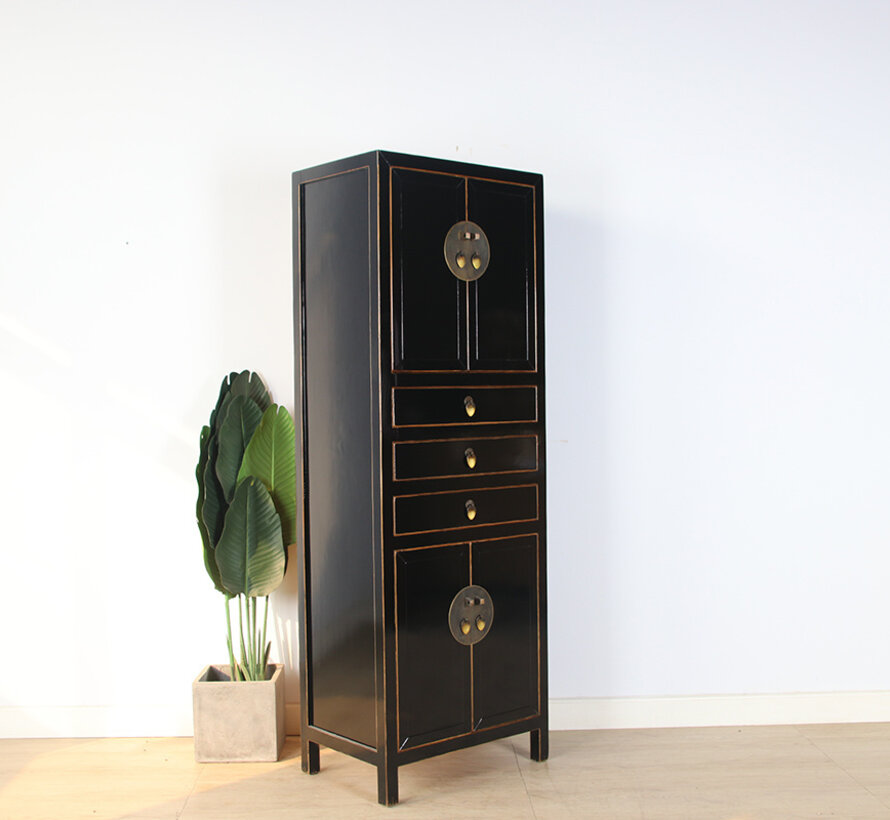 Chinese wedding cabinet black solid wood | Yajutang