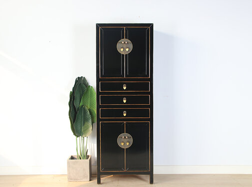 Yajutang Chinese wedding cabinet black solid wood