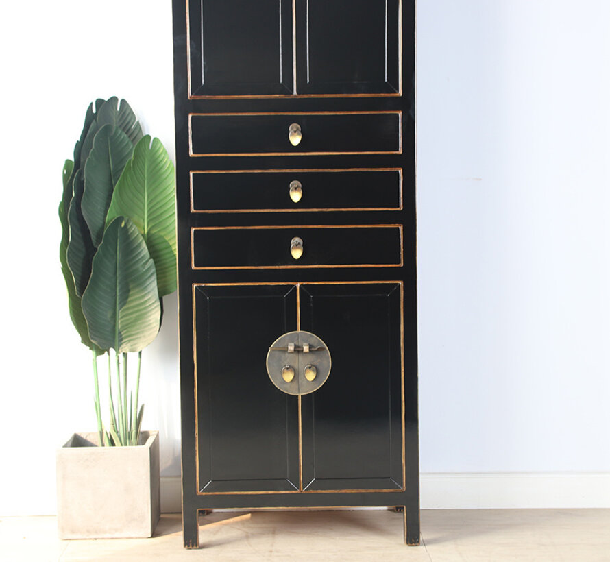 Chinese wedding cabinet black solid wood | Yajutang