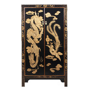 Yajutang Cabinet Hand Painted Dragon & Phoenix Black