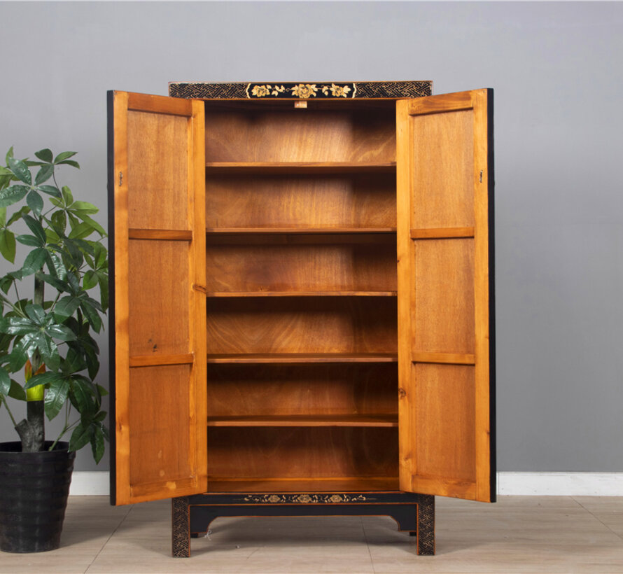 Cabinet with hand painting dragons black