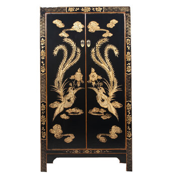 Yajutang Chinese Cabinet Black with Hand-Painted Phoenix