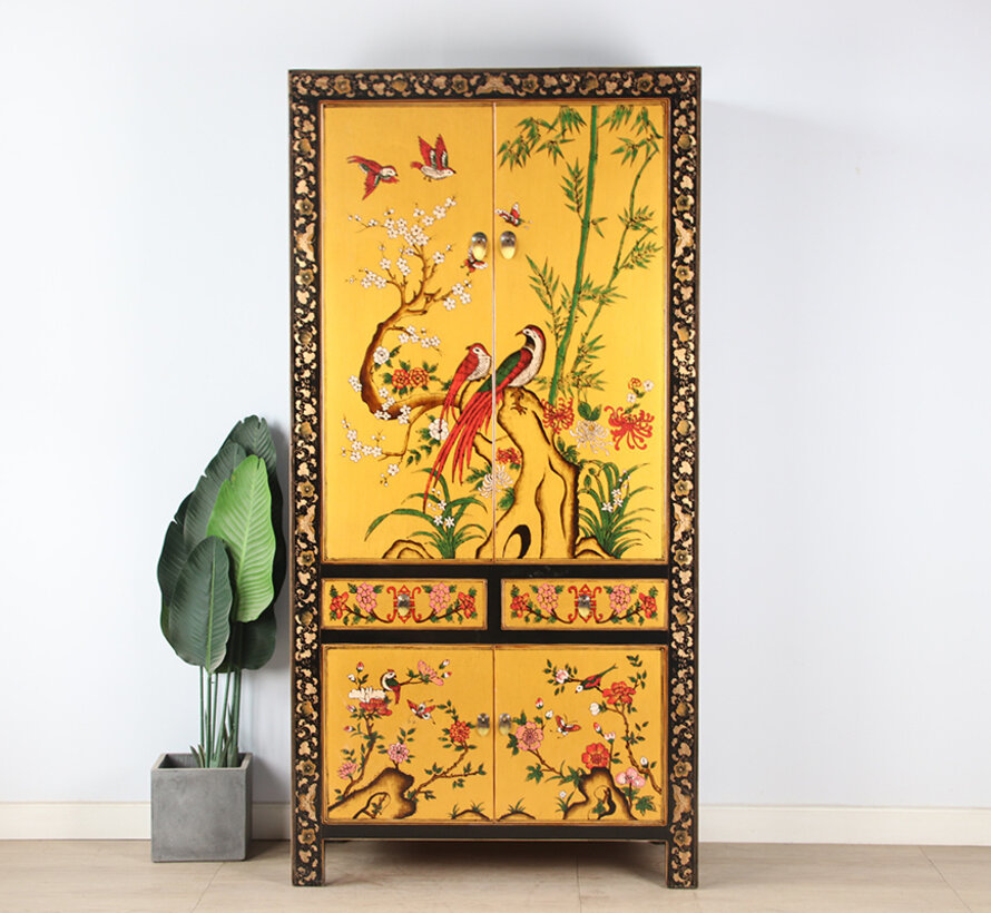 Chinese Wedding Cabinet Yellow | Hand-painted | Yajutang